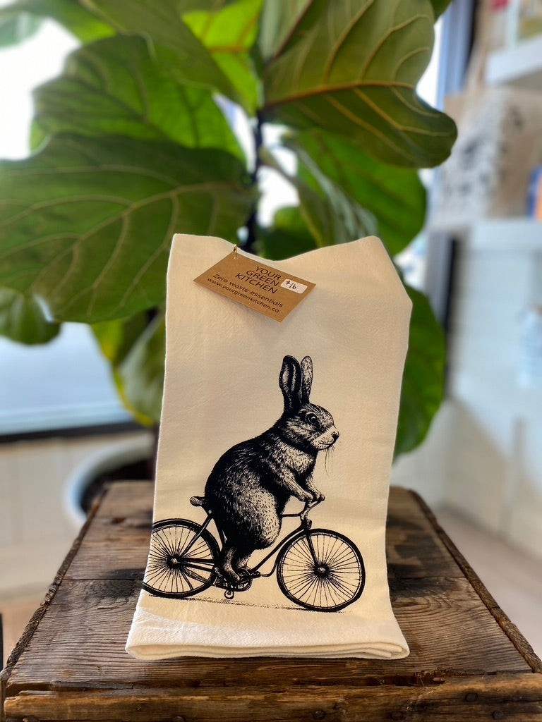 YGK - Bunny on Bike Tea Towel