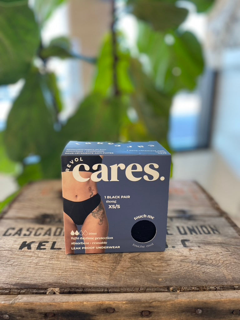 Revol Cares period underwear is now available in a thong design for light  day coverage! These period underwear have been super popular