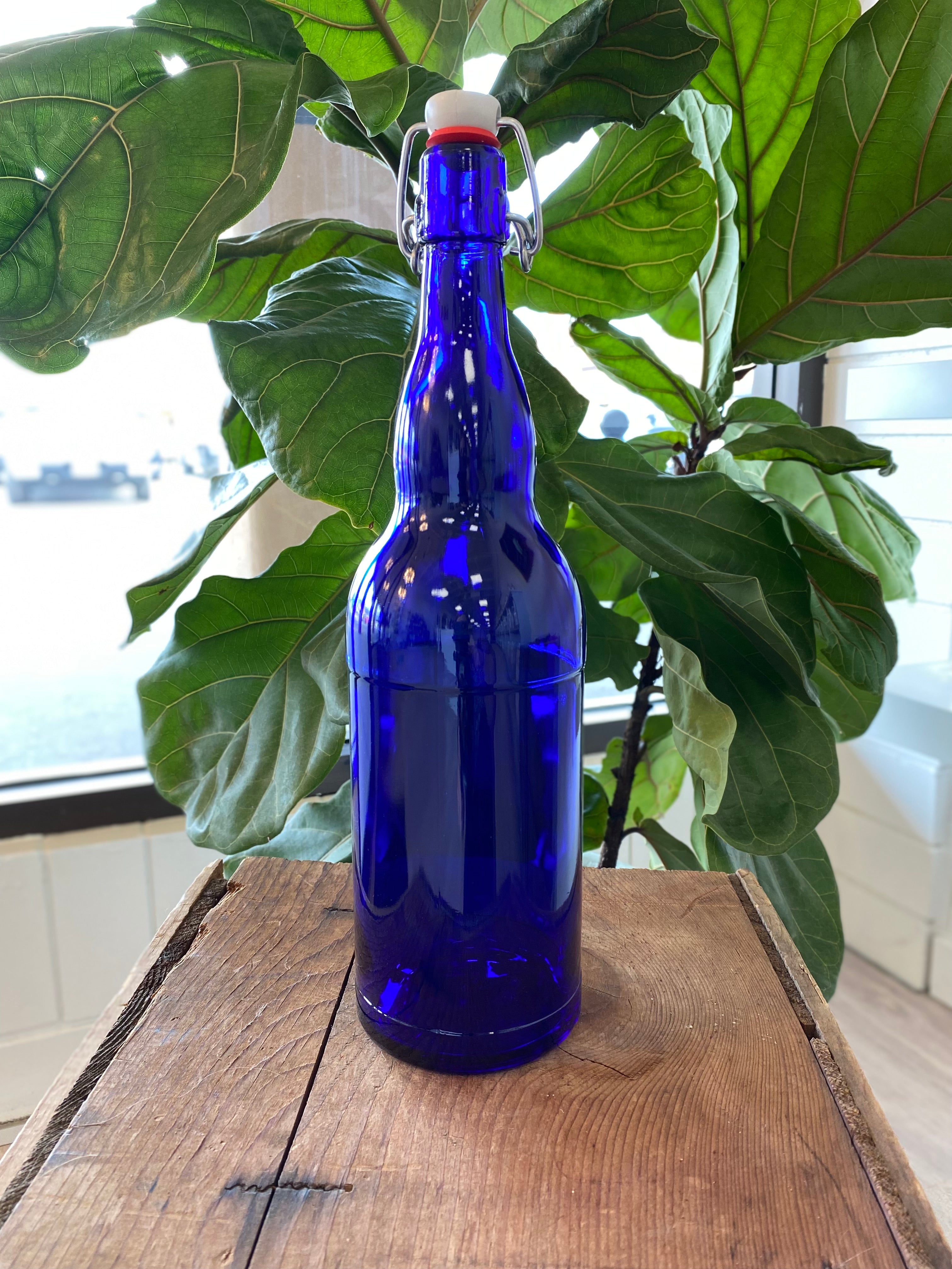 1100 ml  - Blue Glass Bottle